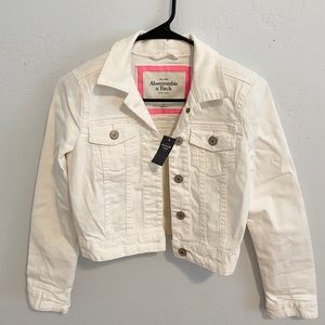 Abercrombie white jean jacket (size small)